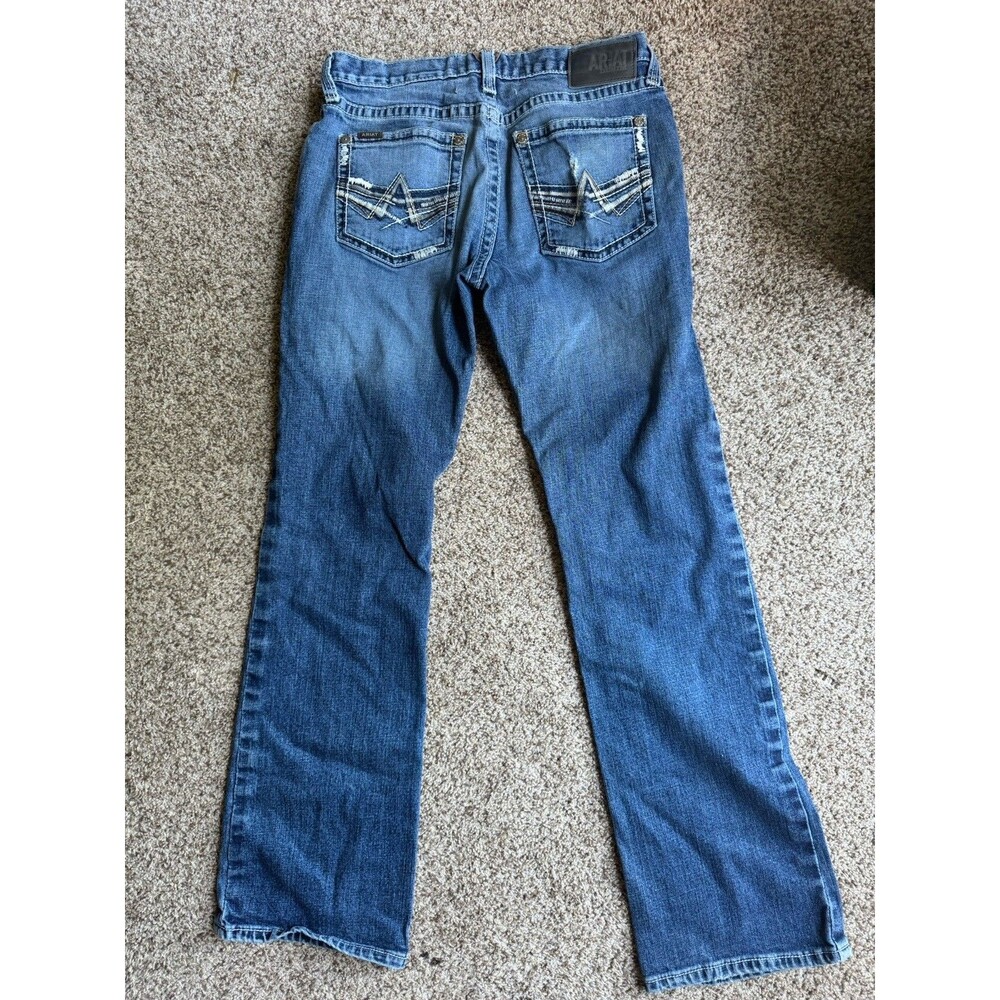 Ariat M5 Mens 33x36 Straight Leg Boot Cut Jeans Medium Wash Western Denim - Picture 3 of 12